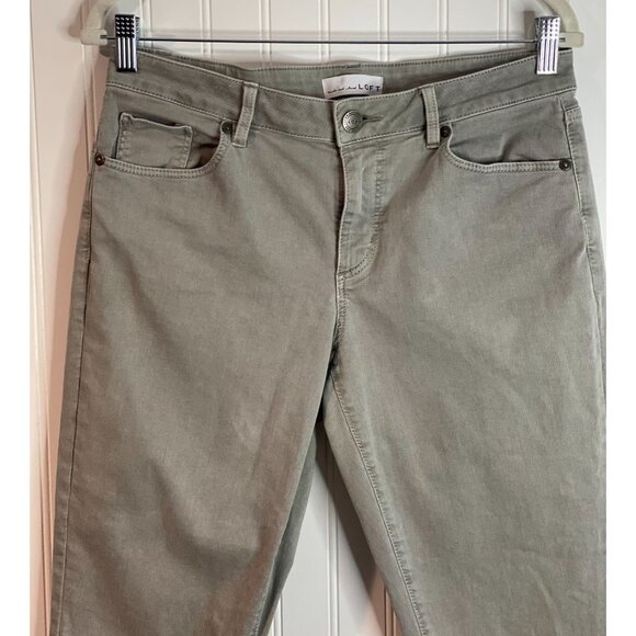 Loft Womens Olive Green High-Rise Curvy Skinny Crop Jeans Size 29/8 - Picture 3 of 11